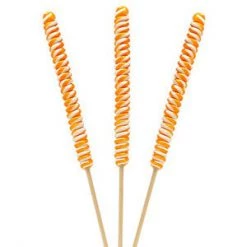 YumJunkie Tesla's Tall Twist Pops Orange Lollipops