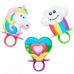 Candy Floss Land Lollipop Rings - Themed