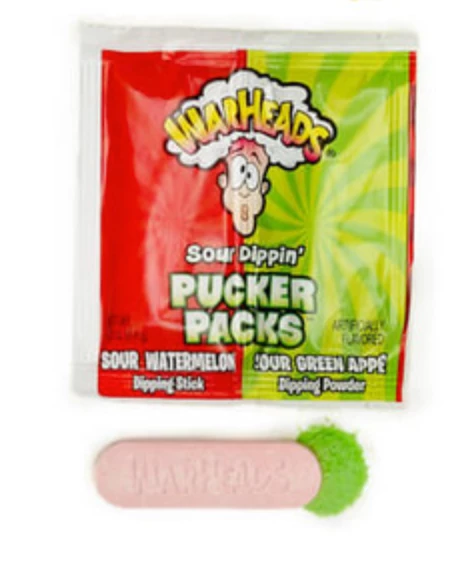Impact Confections Assorted Candy Warheads Sour Dippin' Pucker Packs 4 Impact Confections Assorted Candy Warheads Sour Dippin' Pucker Packs