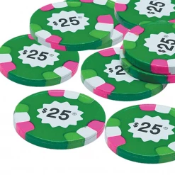 Madelaine Chocolate Co. $25 Green Poker Chips Assorted Candy