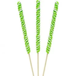 YumJunkie Tesla's Tall Twist Pops Green Green Candy
