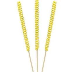 YumJunkie Lollipops Tesla's Tall Twist Pops Yellow